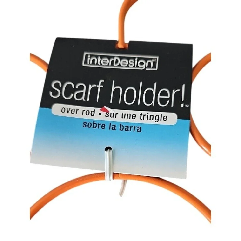 InterDesign Classico 8 Loop Scarf Holder Tangelo Orange Metal Organizer NWT